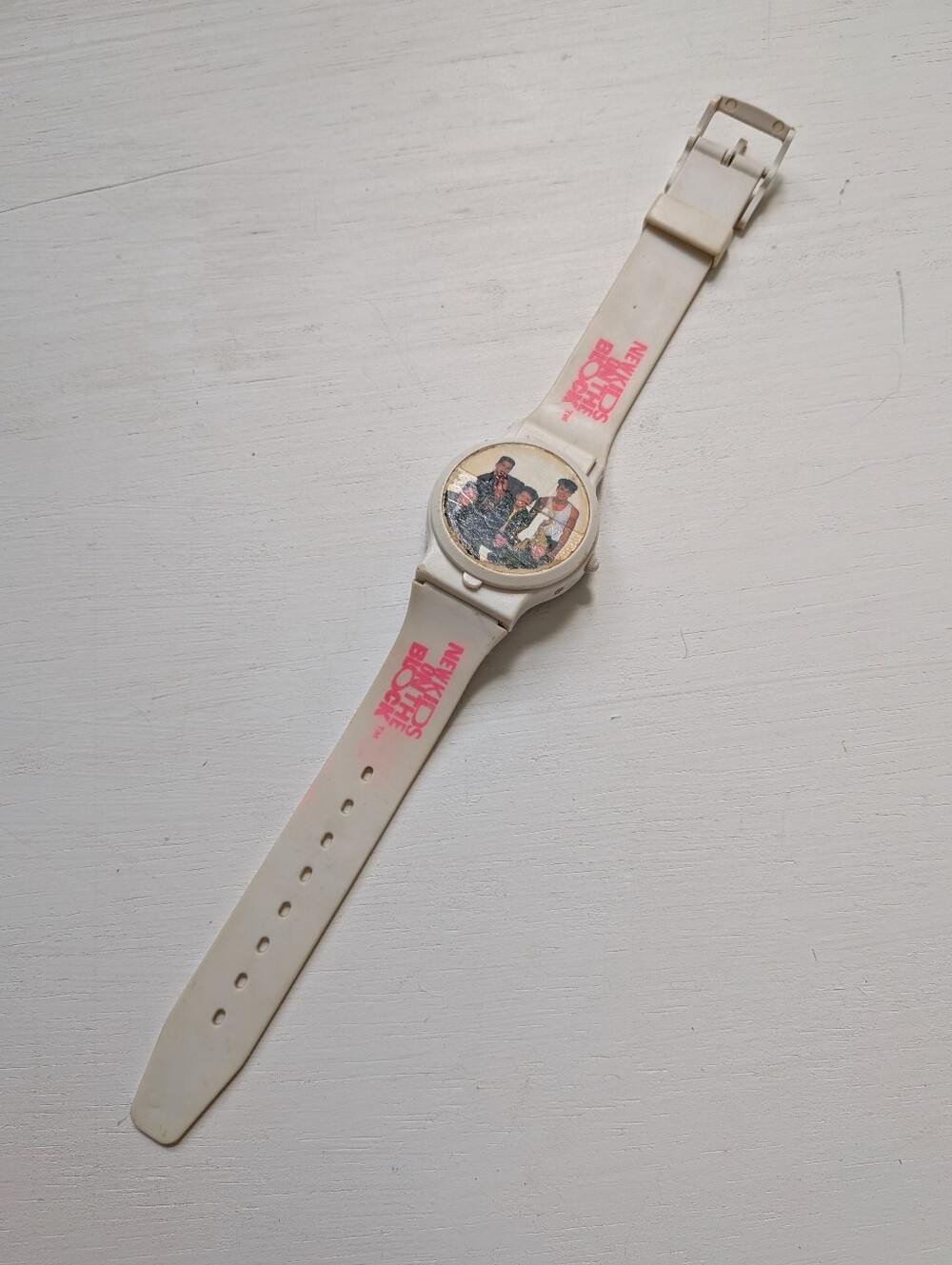 Vintage New Kids On The Block NKOTB White Digotal Wristwatch Not Working